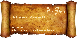 Urbanek Zsanett névjegykártya